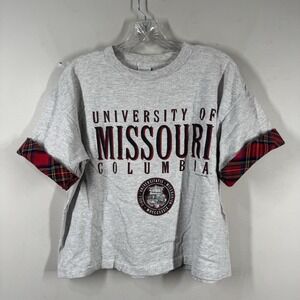 VTG University of Missouri Mizzou Graphic Spellout Single Stitch T‎ Shirt 90s OS